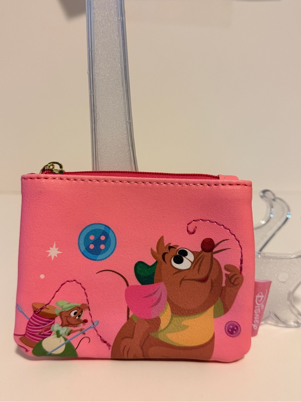Loungefly Disney’s Cinderella Gus Gus Pink Coin Pouch with Mice